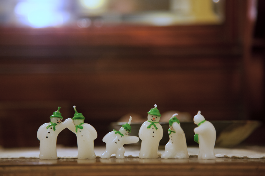 Snowmen candles